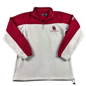 Oklahoma Sooners OU Fleece Pullover Quarter Zip Sweatshirt Mens Medium College